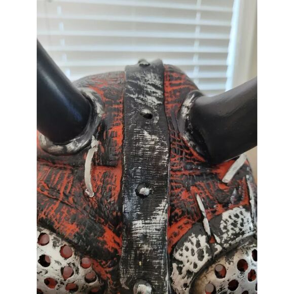 Halloween Vintage Rubber Red Devil w/Horns Vintage Mask Costume Mask - Picture 2 of 10